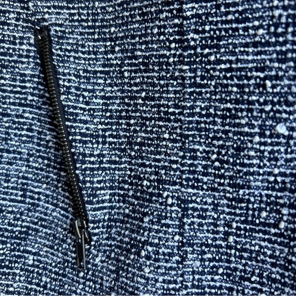 Theory Boucle Tweed Asymmetrical Lambskin Sleeve Moto Jacket Size 2 - Picture 5 of 10